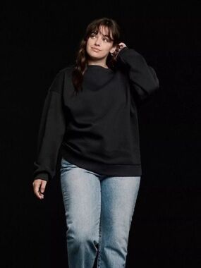 nuuds Black Oversized Crewneck Sweatshirt